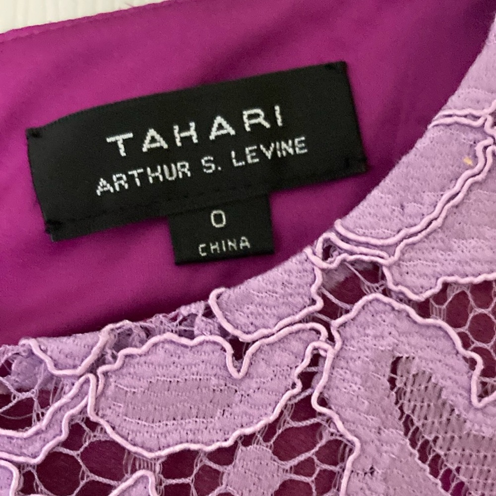 Tahari Purple Sheath Midi Dress with Cap Sleeves - Picture 2 of 7